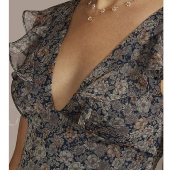 DB STUDIO Womens Formal Chiffon Gown Dress Evening Printed Floral Size 6 - Picture 4 of 7